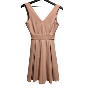 😊 5 FOR 15 😊 Haute Monde Dusty Rose Box Pleat V Neck Dress